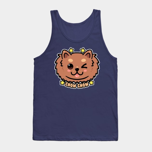 KAWAII Chow Chow Dog Face Tank Top by TechraNova